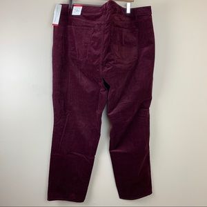 NWT Talbots Maroon Fine Wale Corduroys 24W